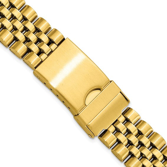 Gilden 18, 20, 22mm Long Jubilee-style IP-Plated Stainless Steel Watch Band