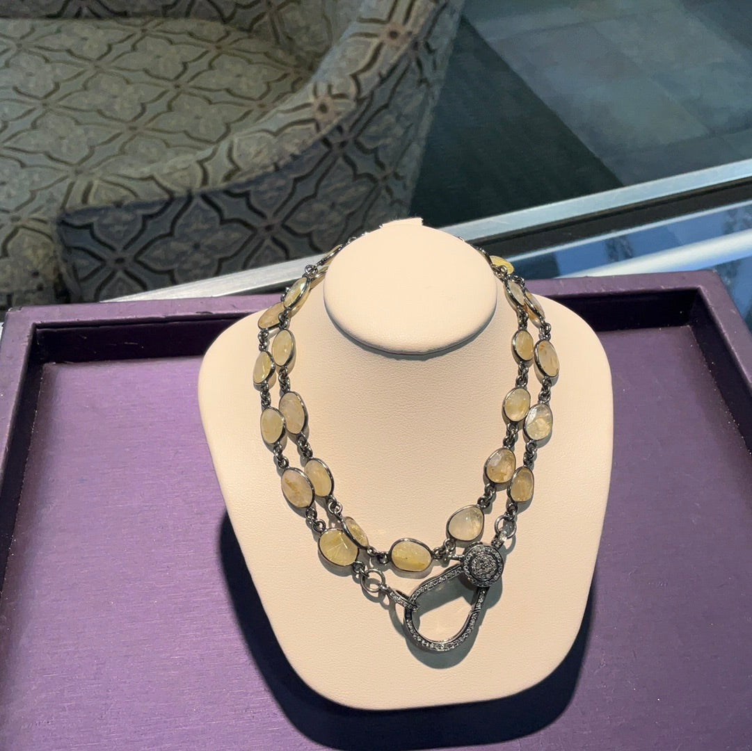 SS Green Rut DIA Pendant and chain