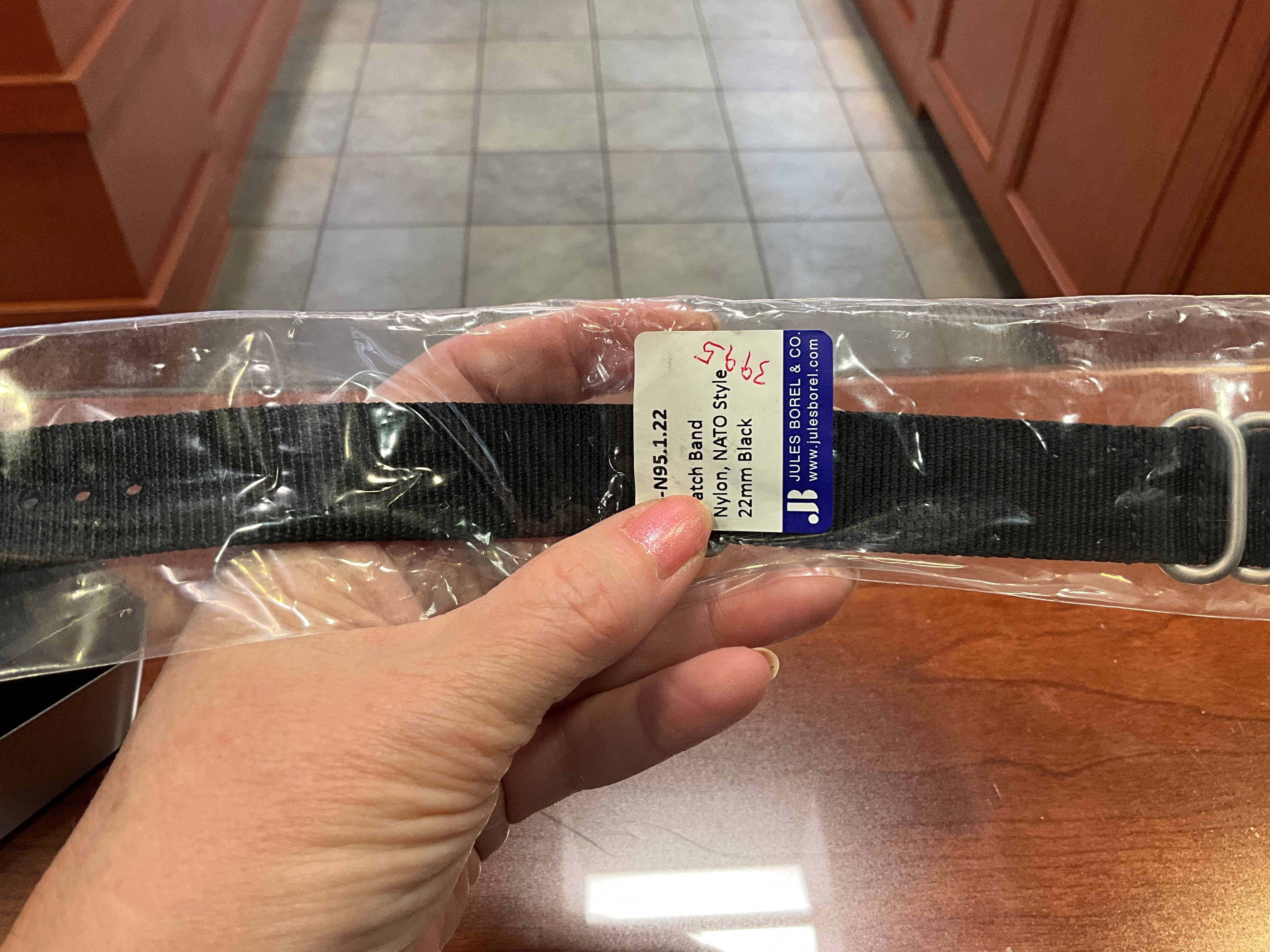 22MM Black Nylon Band