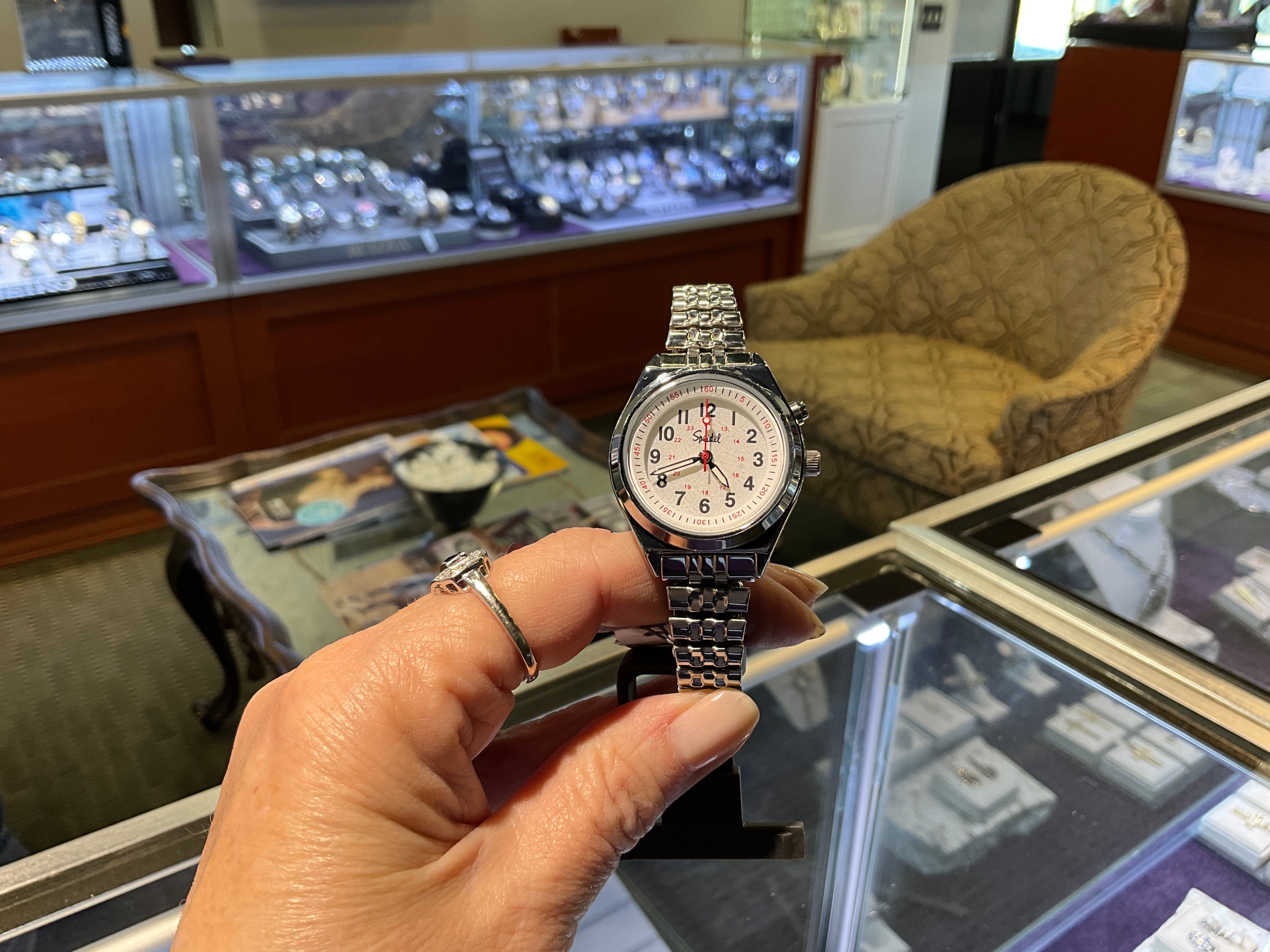 Ladies SS Exp Watch W/EL Light