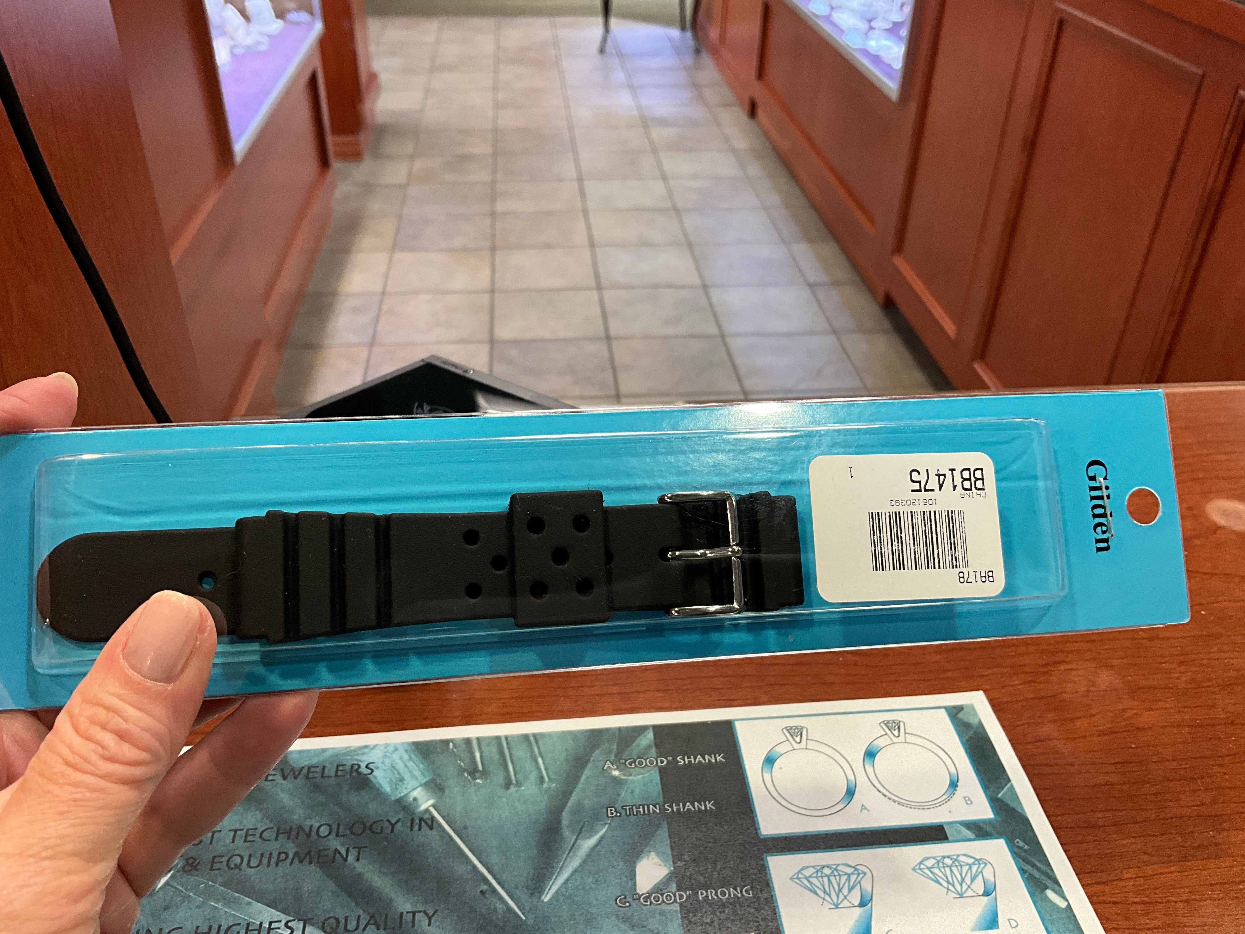 22MM Black Polyurethane Sport Band