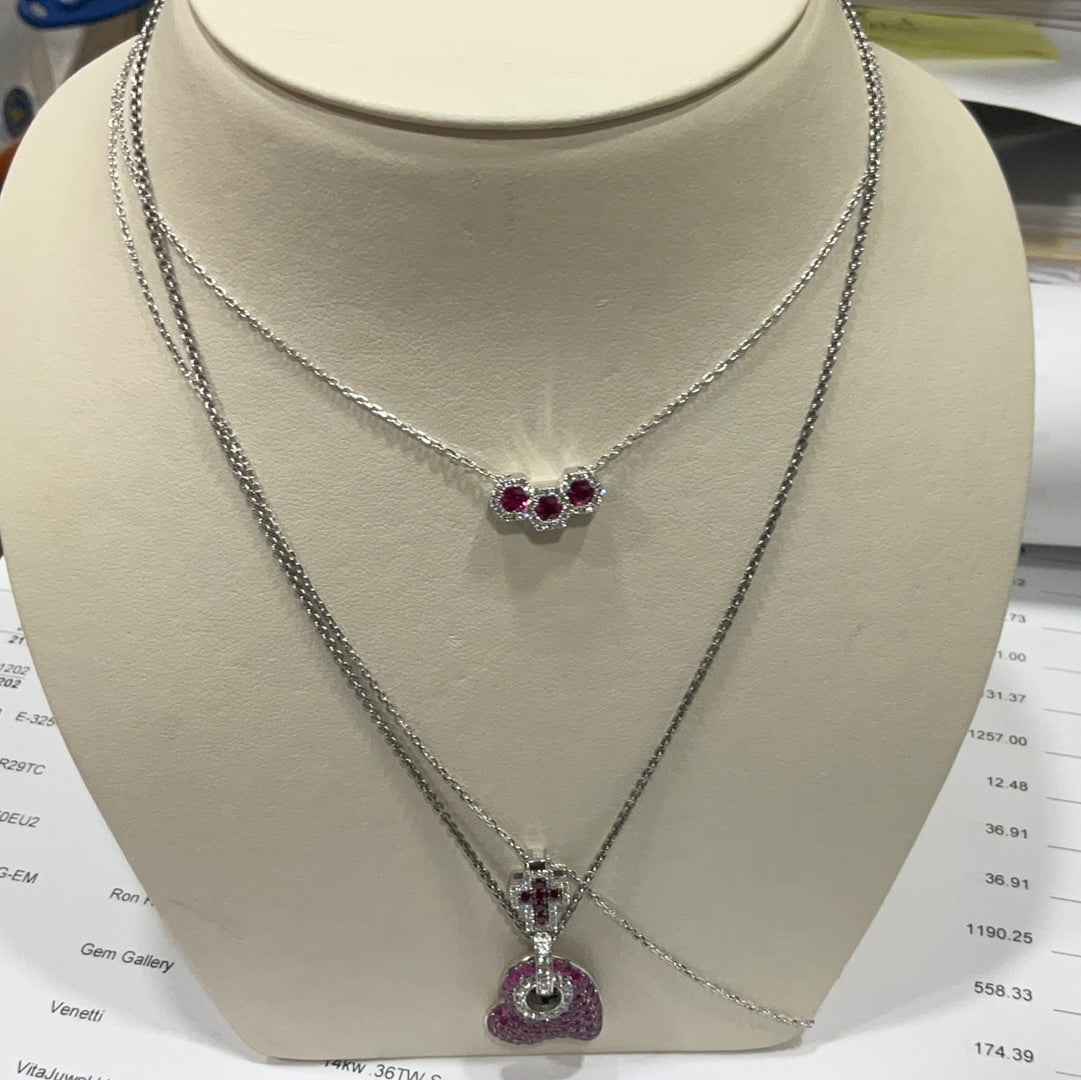 14KW Ruby.48/Dia.15 Necklace