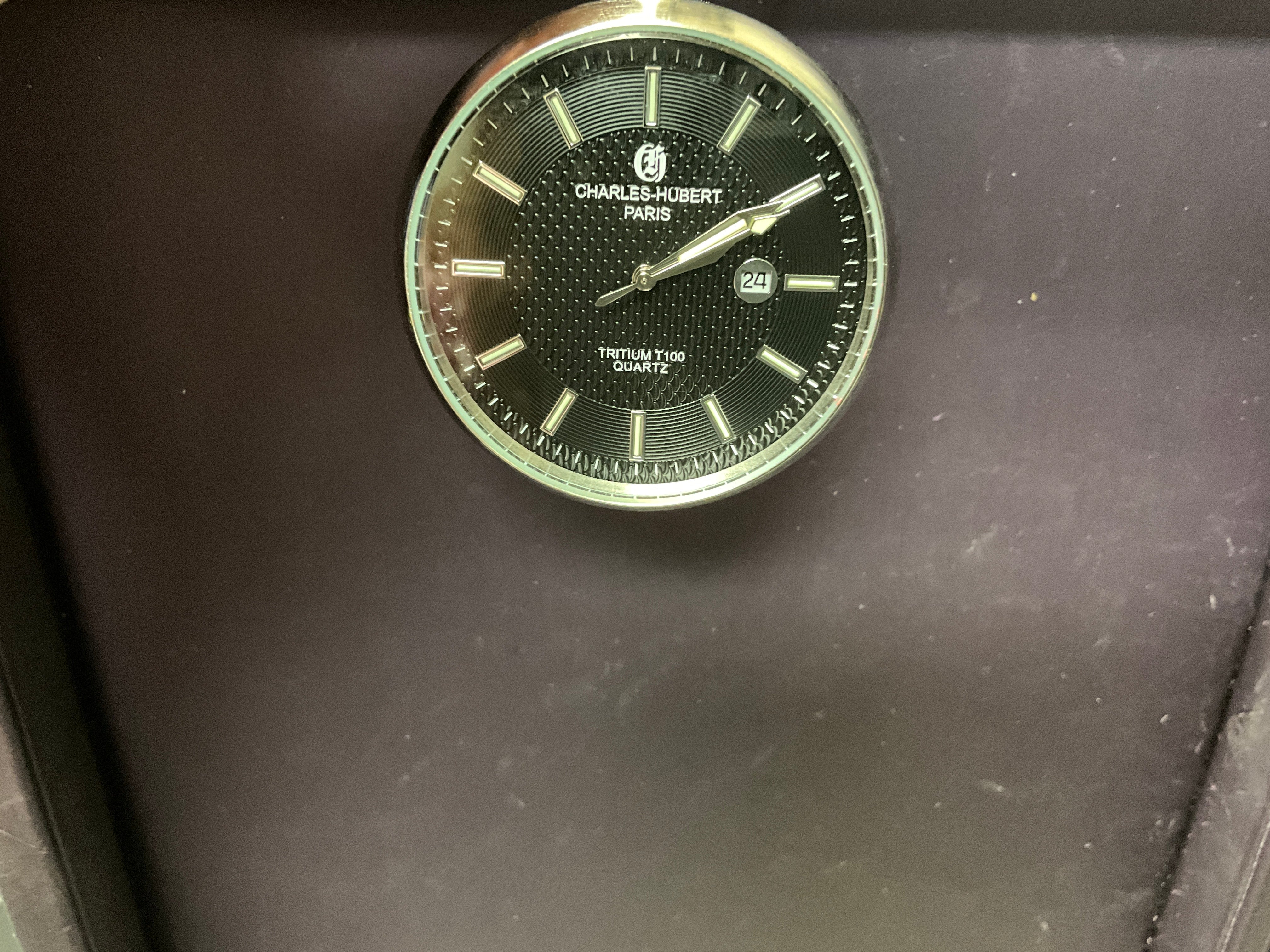 Charles Hubert Stainless Steel Open Face Pocket Watch