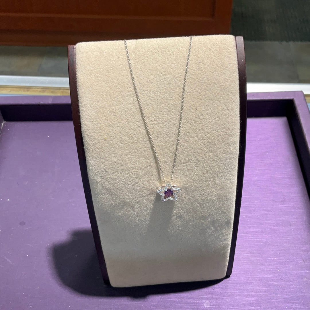 14kw Star Amethyst Pendant