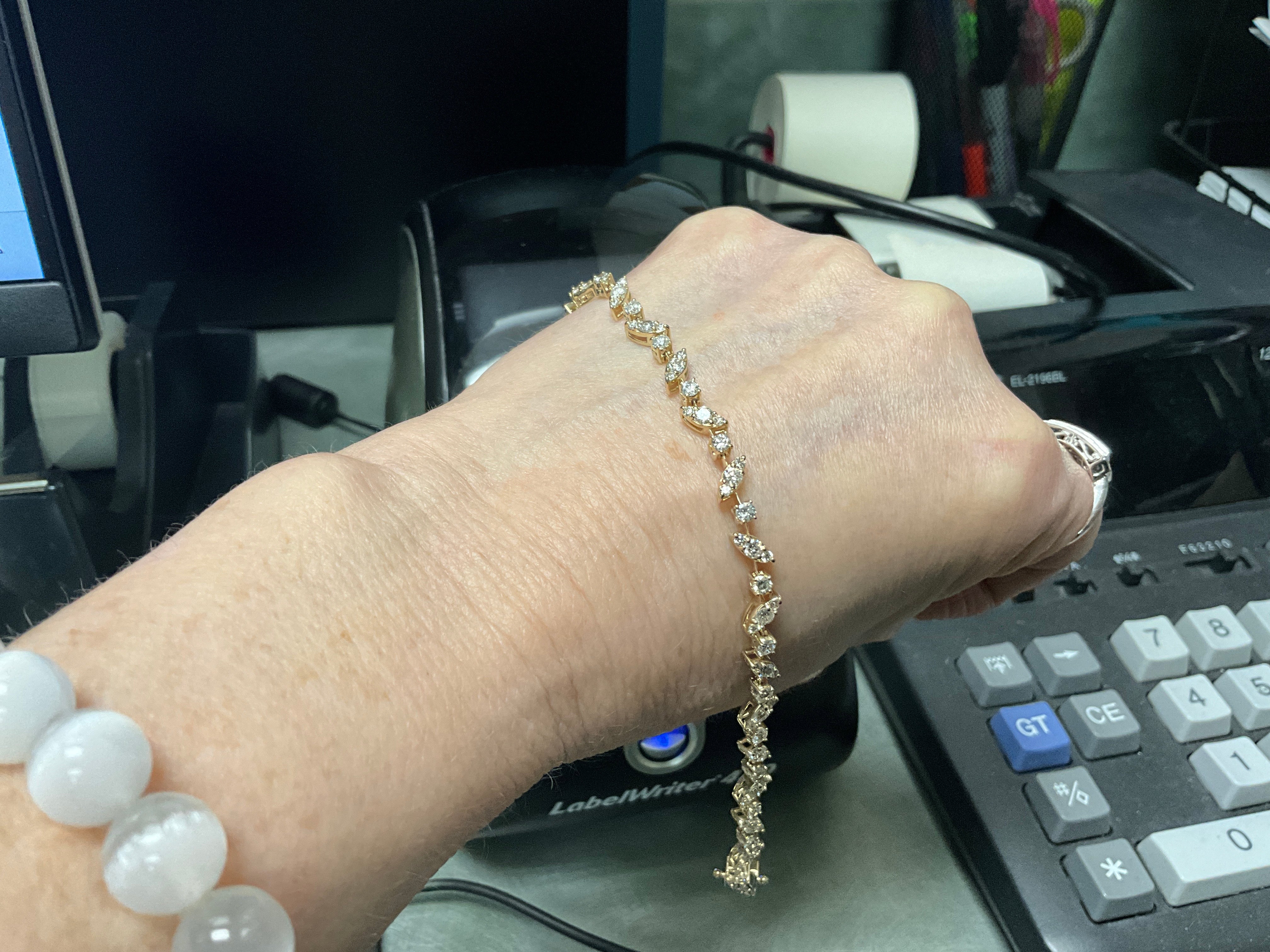 14ky Diamond Bracelet 3.39 cts.