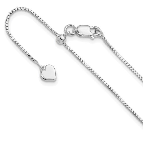 Sterling 22" Adjustable Box Chain