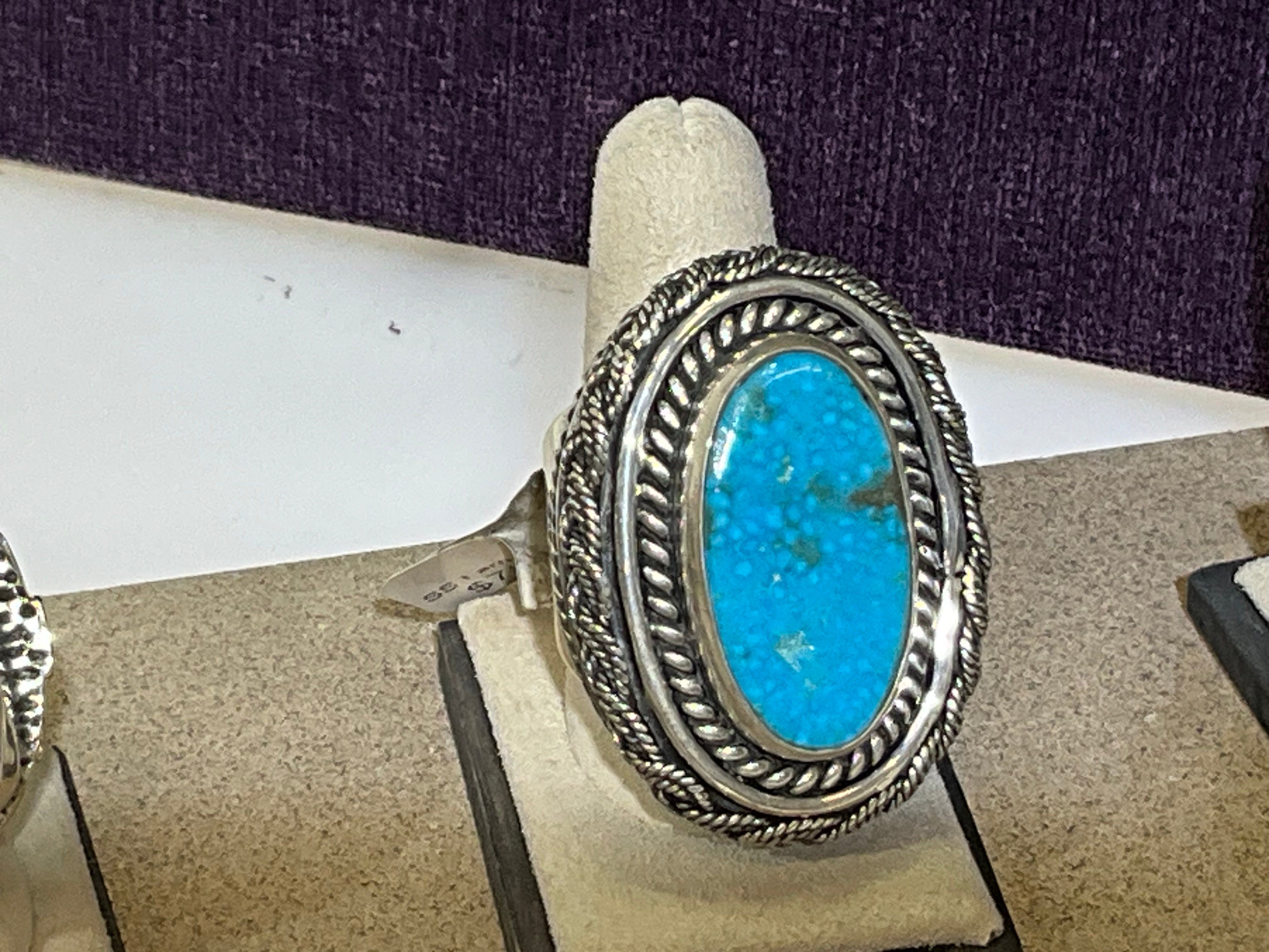 SS Large Turquise Ring