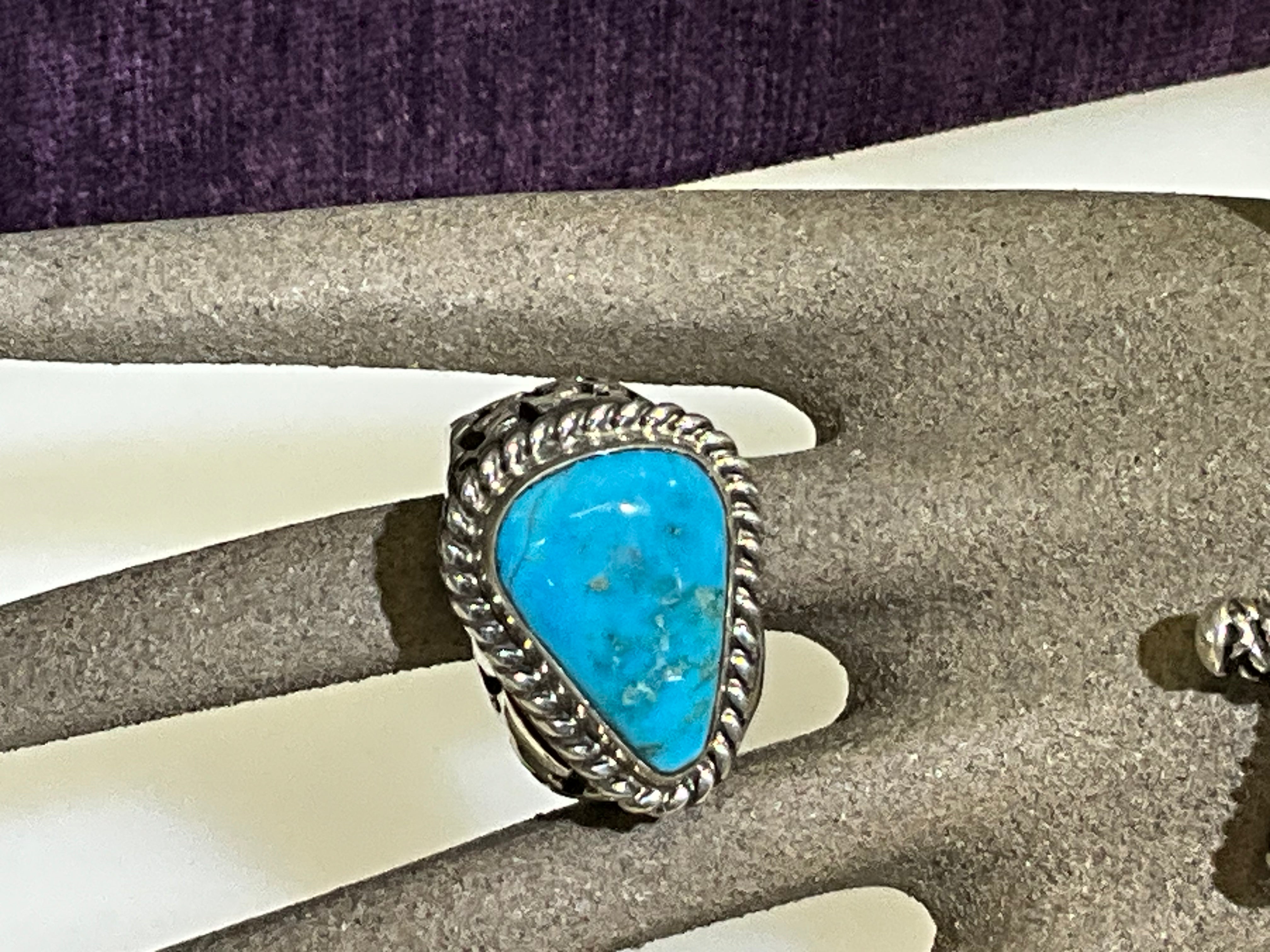 Cross Drop Turquise Ring