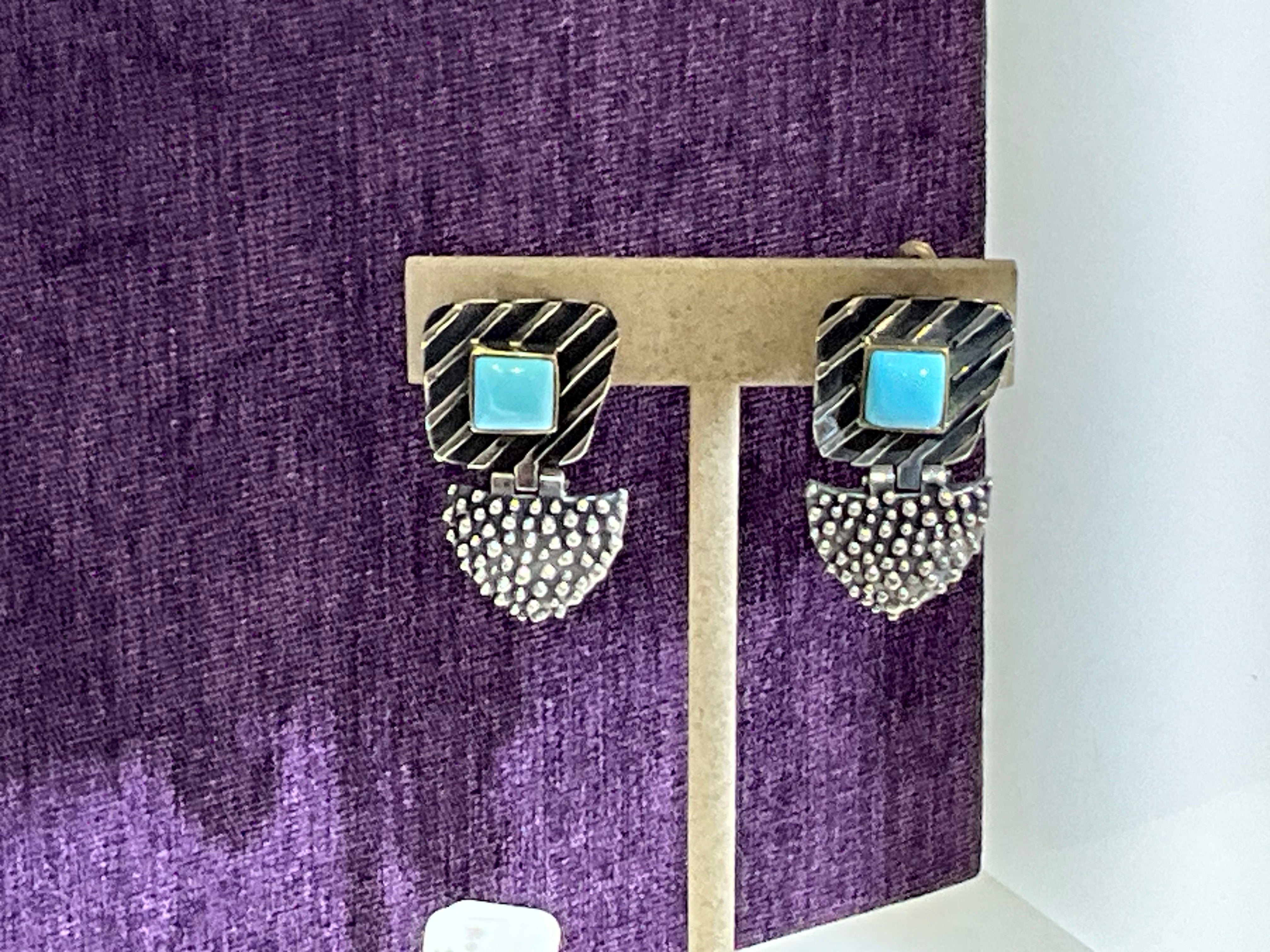 SS earrings w/Turq