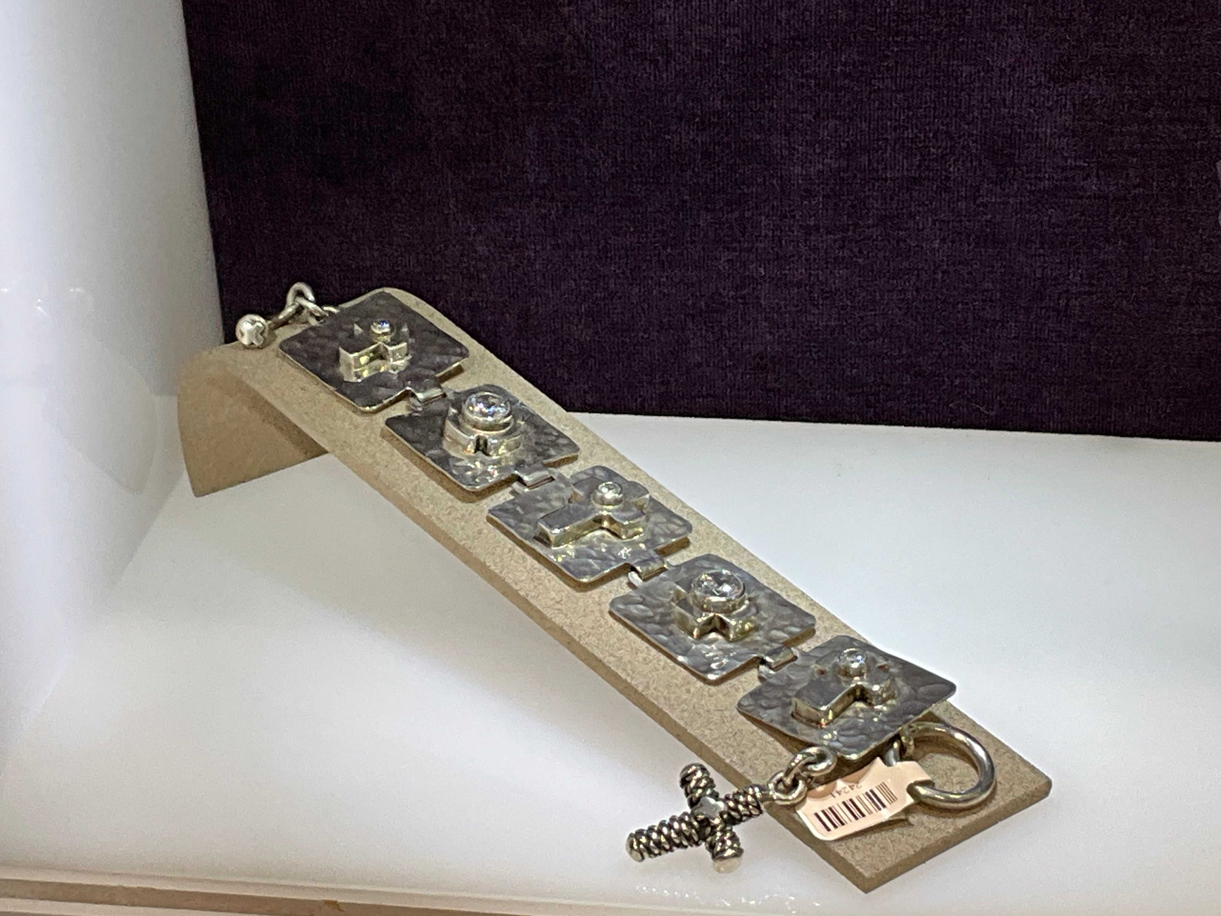 SS Cross and Crystal Bracelet