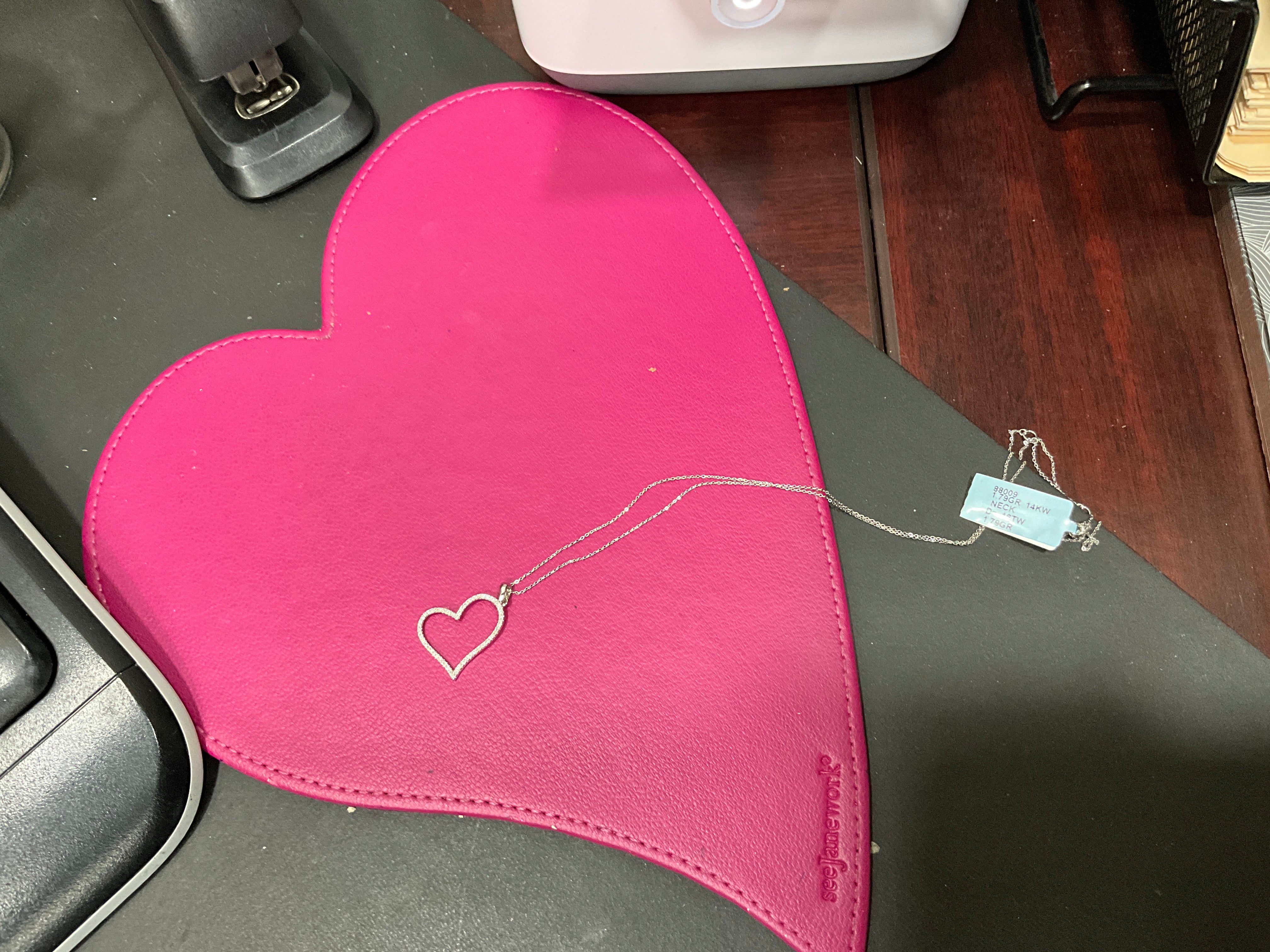 14KW Heart Necklace W/.16TW Diamonds