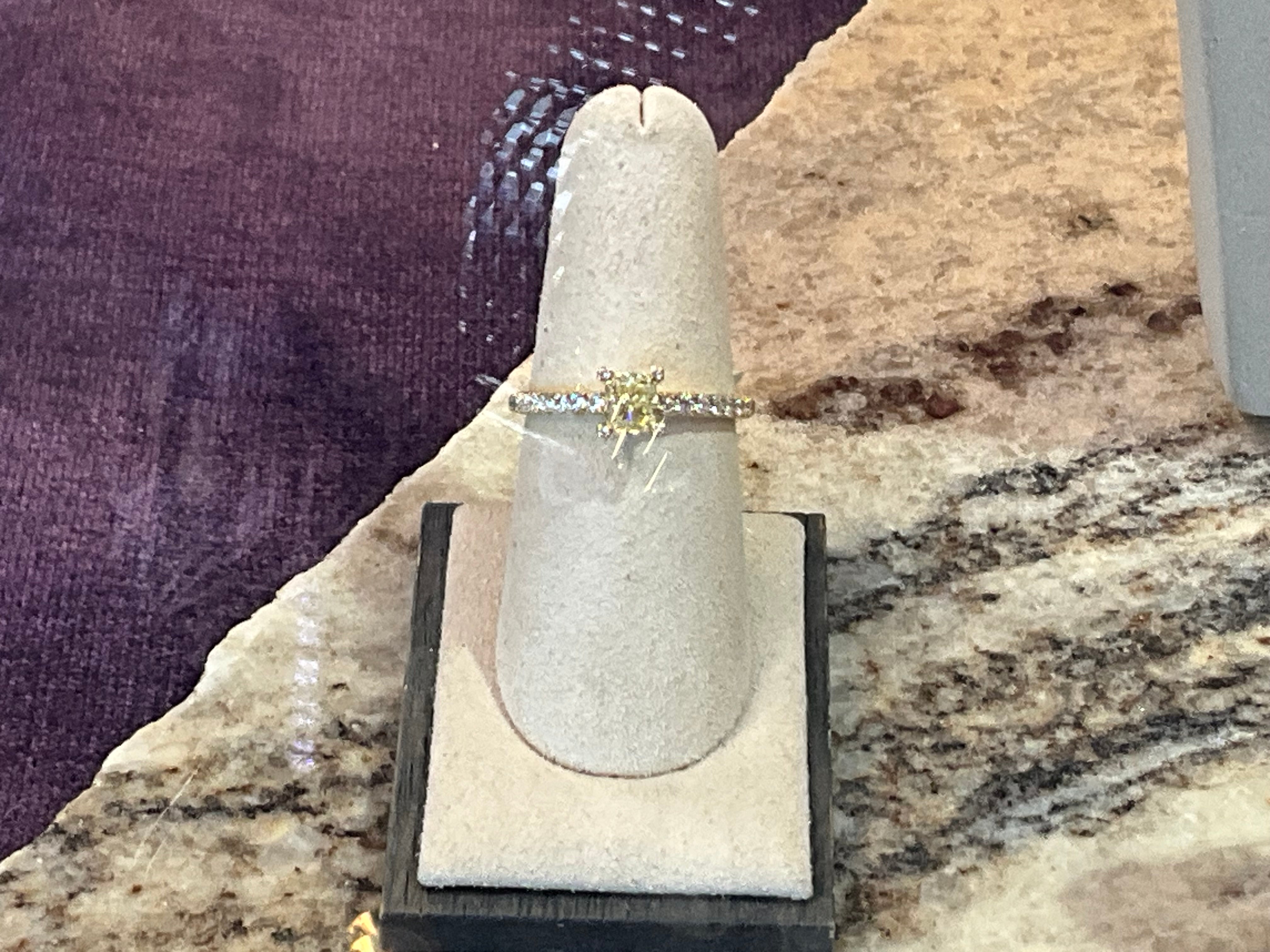 18k YG Yellow Cushion .82CT Ring