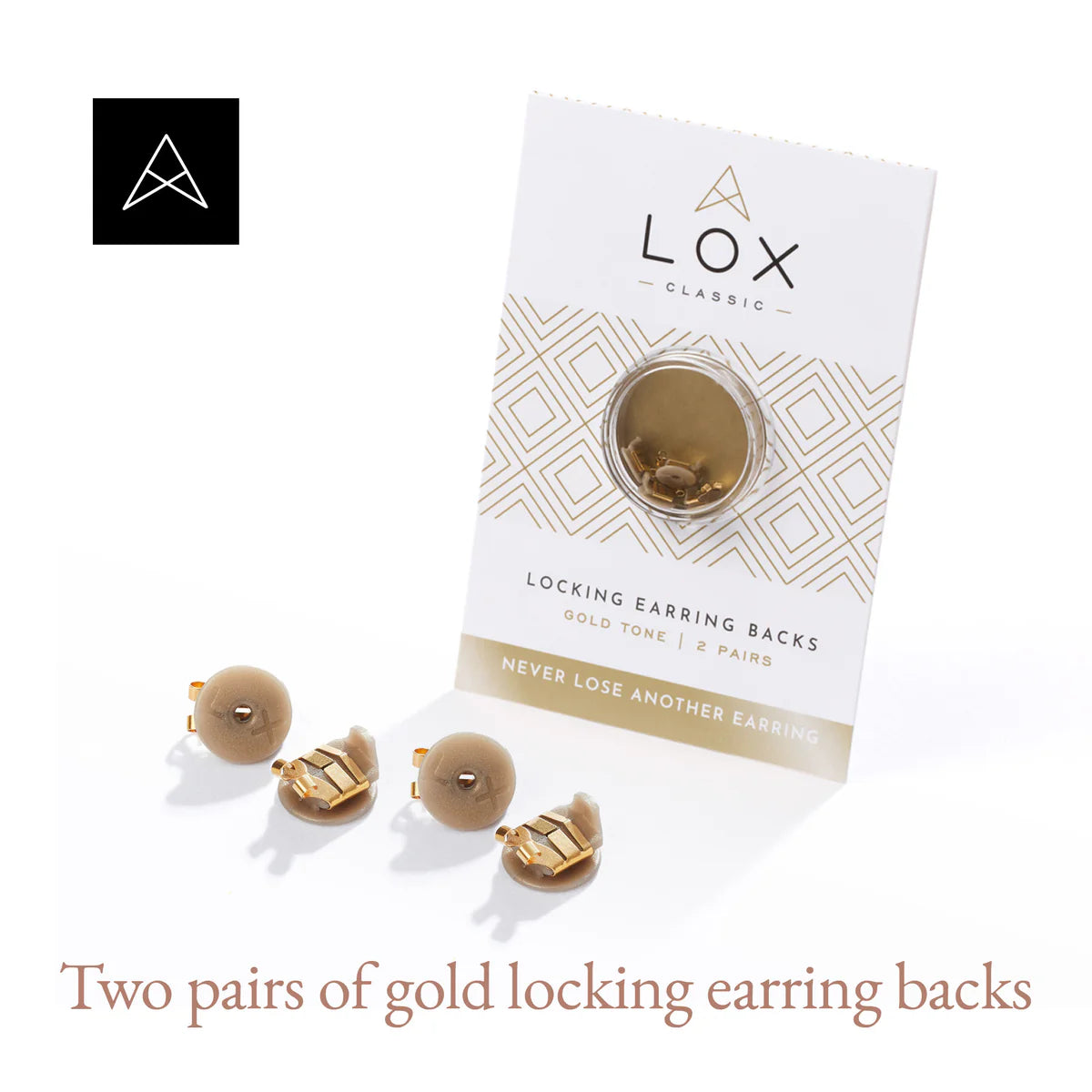 Lox 2 Pair English Earring Backs in Gold