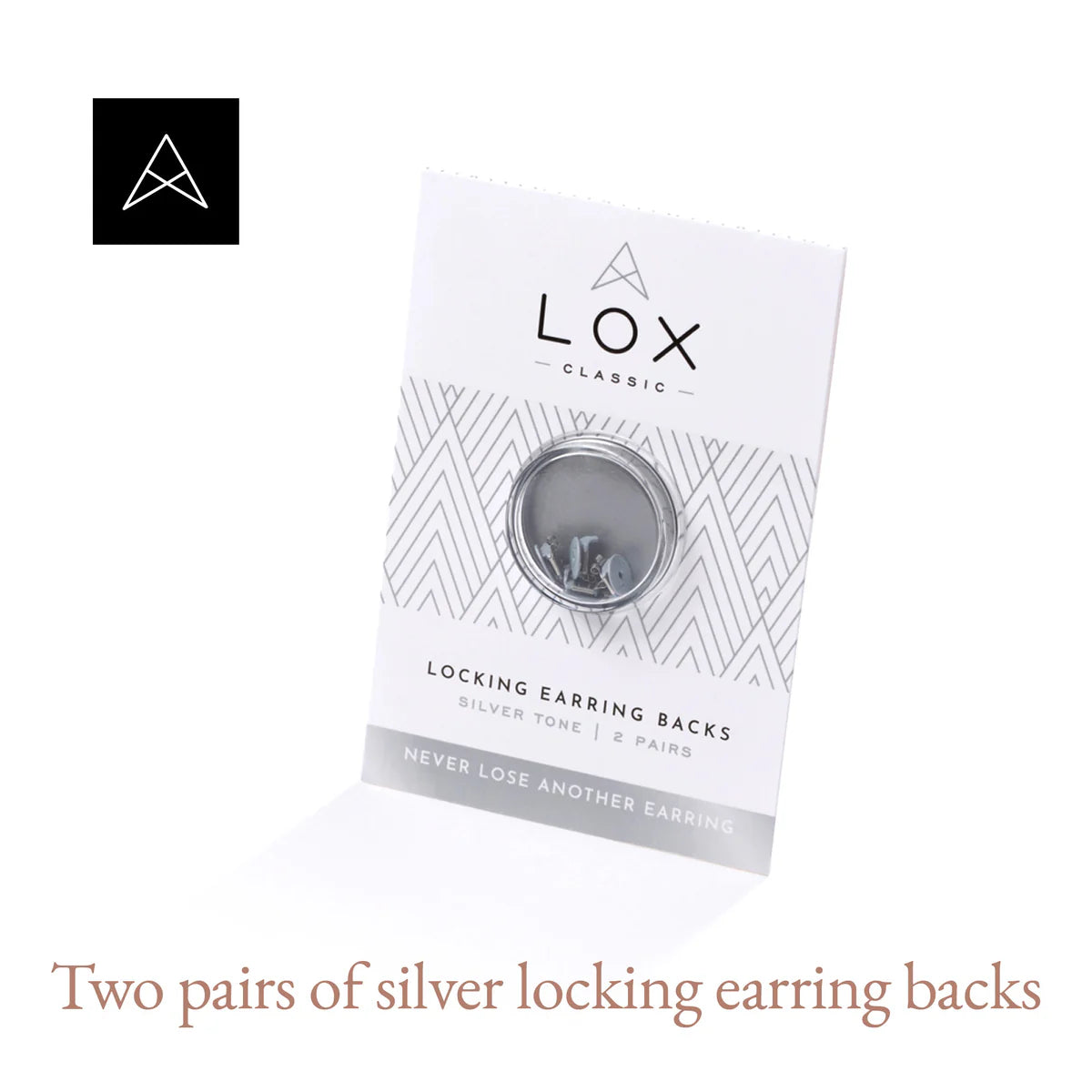 Lox 2 Pair English Earring Backs in Silver