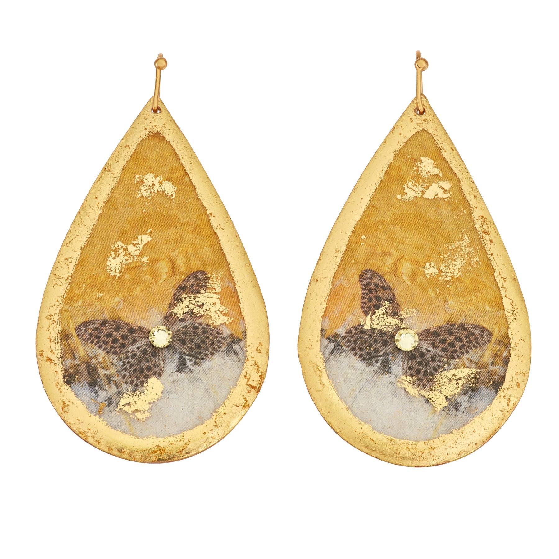 GOLD RUSH BUTTERFLY TEARDROP EARRINGS