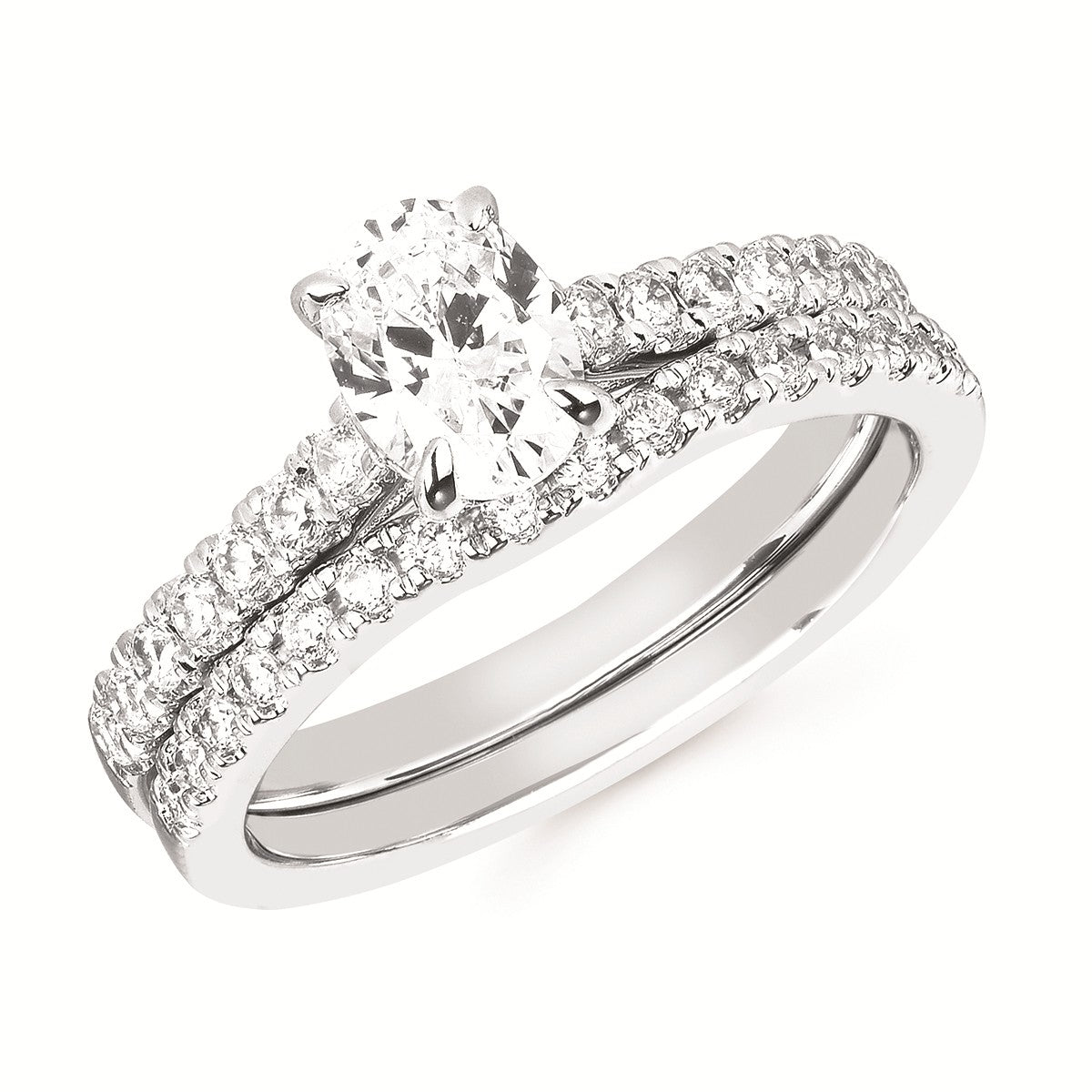 14KW-C Ladies Bridal .25CT/ CZ .75CT Semi Mount