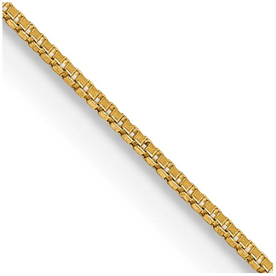 14K 24 inch .5mm Box with Spring Ring Clasp Chain