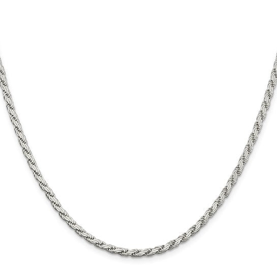 24" Sterling Silver 3.1mm Flat Rope Chain