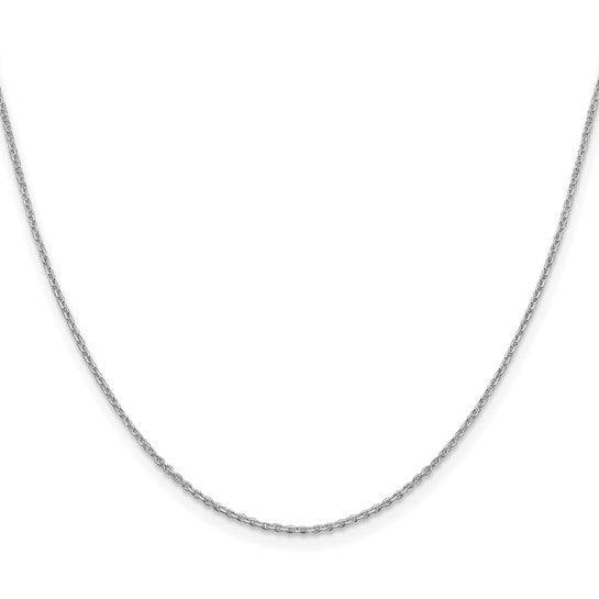 Sterling Silver Rhodium-plated 1.25mm 16" Diamond-cut Forzantina Cable Chain
