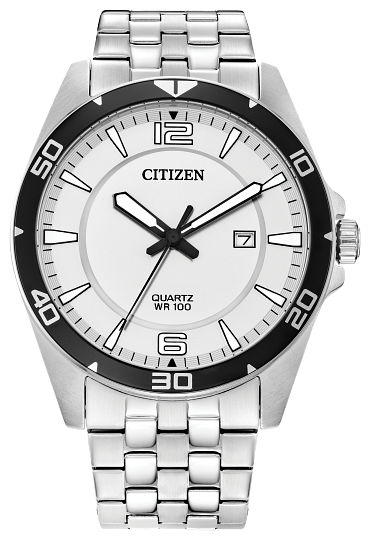 QUARTZ CLASSIC MEN QUARTZ WR100 SS BRAC WHTE
