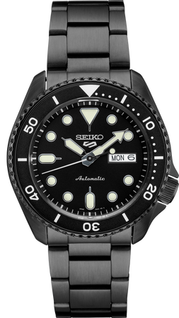 Seiko 5 Sports SS Blk Ct Automatic Black Dial
