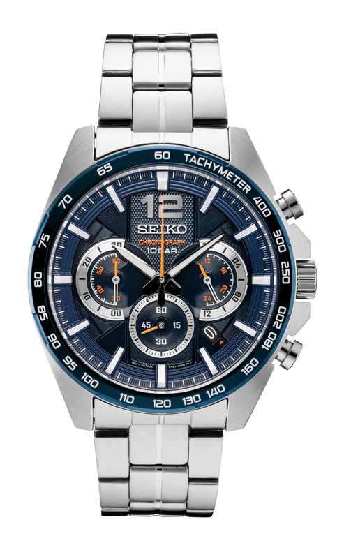 Essentials SS Chronograph Blue Dial
