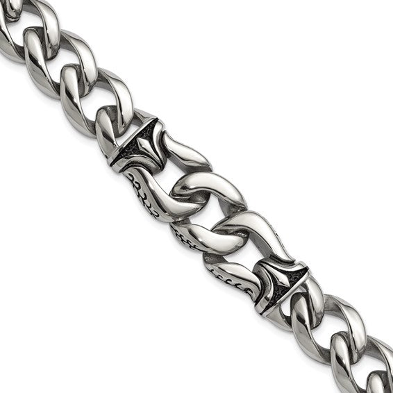 Stainless Steel Curb Bracelet 8.5"