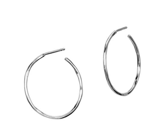 Airy Oval Hoops Small - Sterling Silver