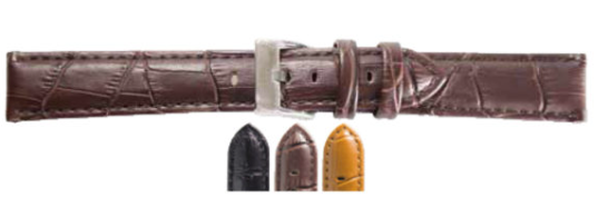 22MM Flat Black Genuine Leather Vega Band