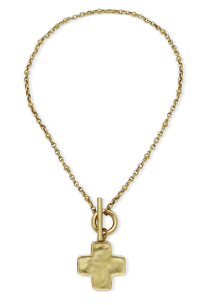 Life in Balance Cross Toggle Necklace