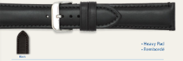 22MM Black Genuine Leather
