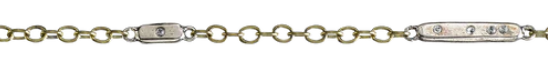 Bar Star Scatter Chain - Brass - 16"-18"