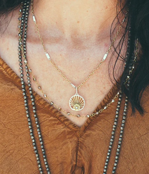 Bar Star Scatter Chain - Brass - 16"-18"