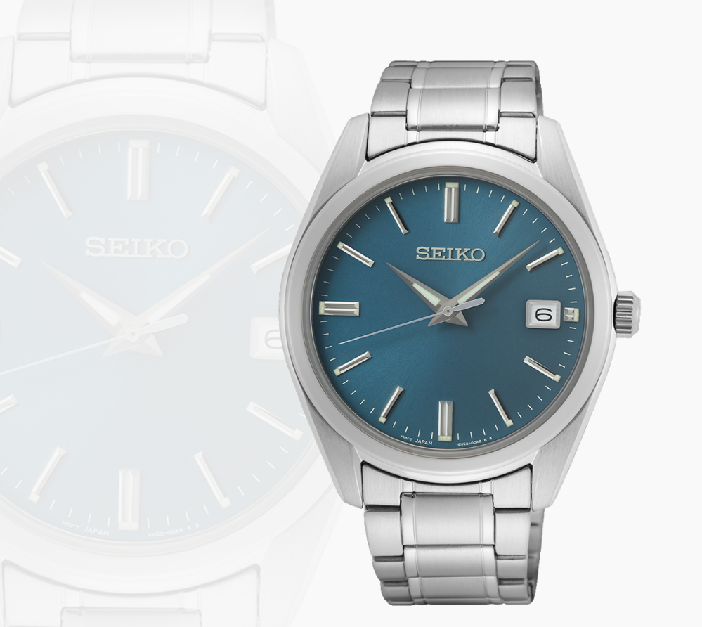 Essentials SS Quartz Blue Dial