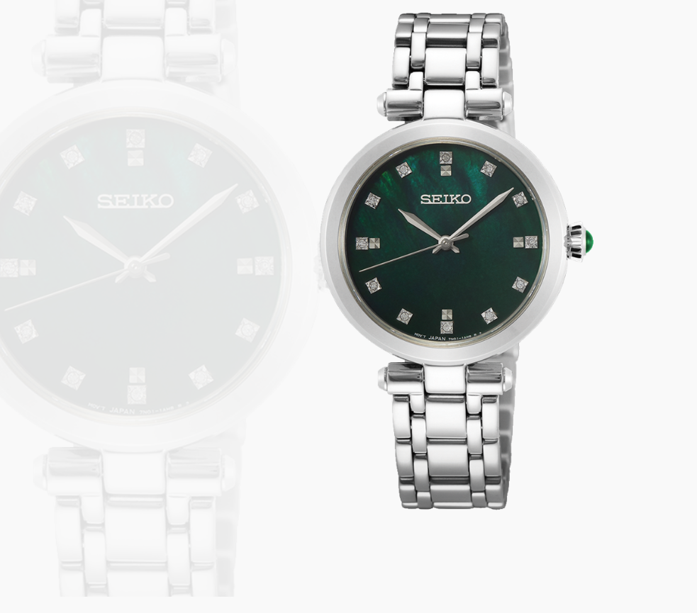 Diamonds SS Analog Green Dial
