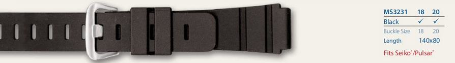 18MM Regular Black PU Band