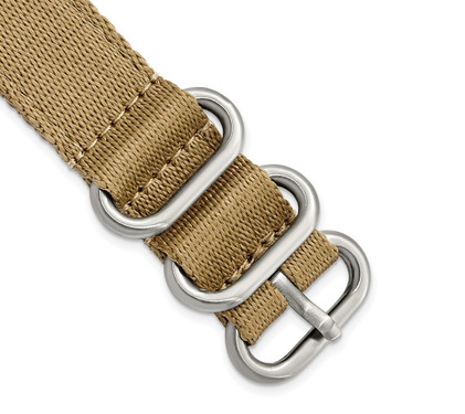 18MM Two-Piece Khaki Brown Ballistic Nylon Steel Buckle