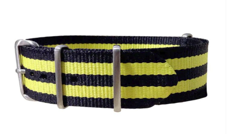 22MM Regular Yellow Black Nylon Band