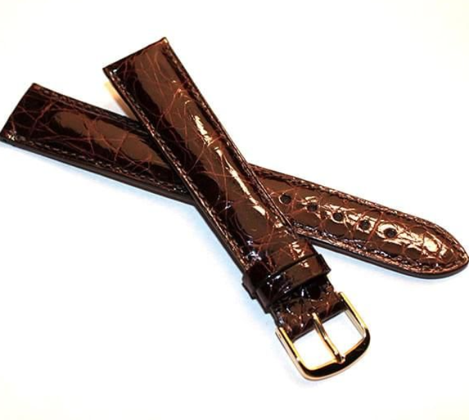 13MM Strap Genuine Padded Crocodile Black
