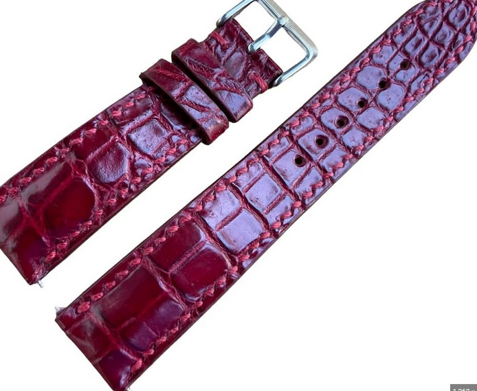 16MM Burgundy Genuine Crocodile