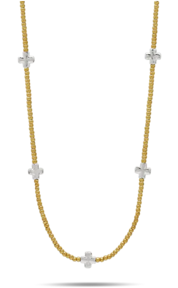 Life in Balance Cross Mini Ball Necklace