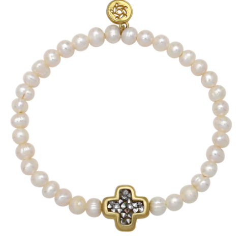 Kristal Life in Balance Pearl Stretch Bracelet