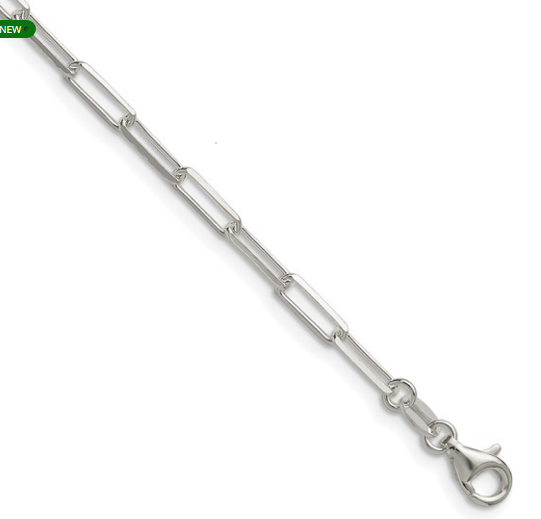 SS 3.1mm D/C Paperclip Chain 18"