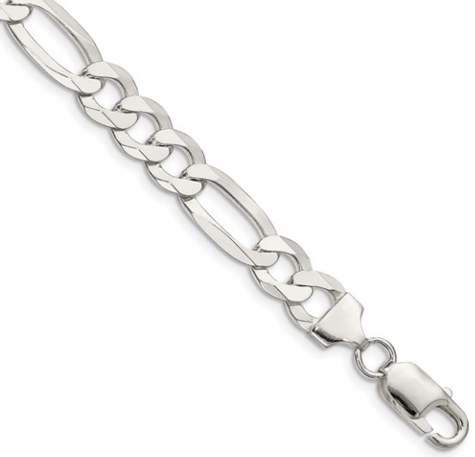 SS 8.5mm LW Flat Figaro Bracelet