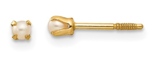 14KY Madi K Baby Cultured Pearl Earrings