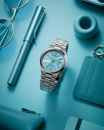 Men Auto WR50 SS Bracelet Aqua