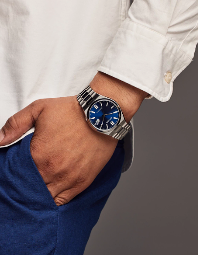 Men Auto WR50 SS Bracelet Blue