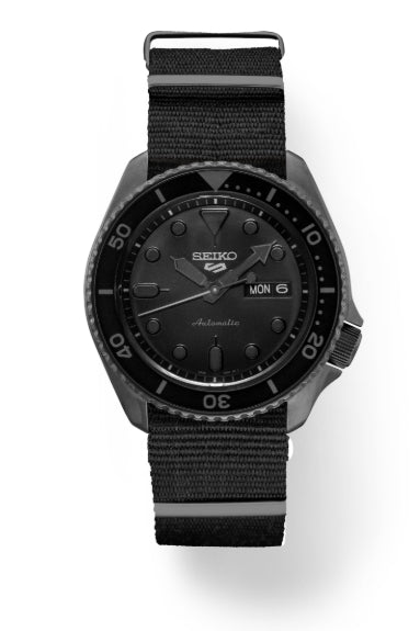Seiko 5 Sports SS Black Ct Automatic Black Dial