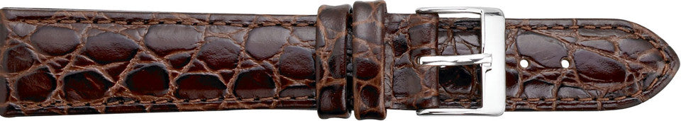 16x14S Brown Crocodile Grain Leather