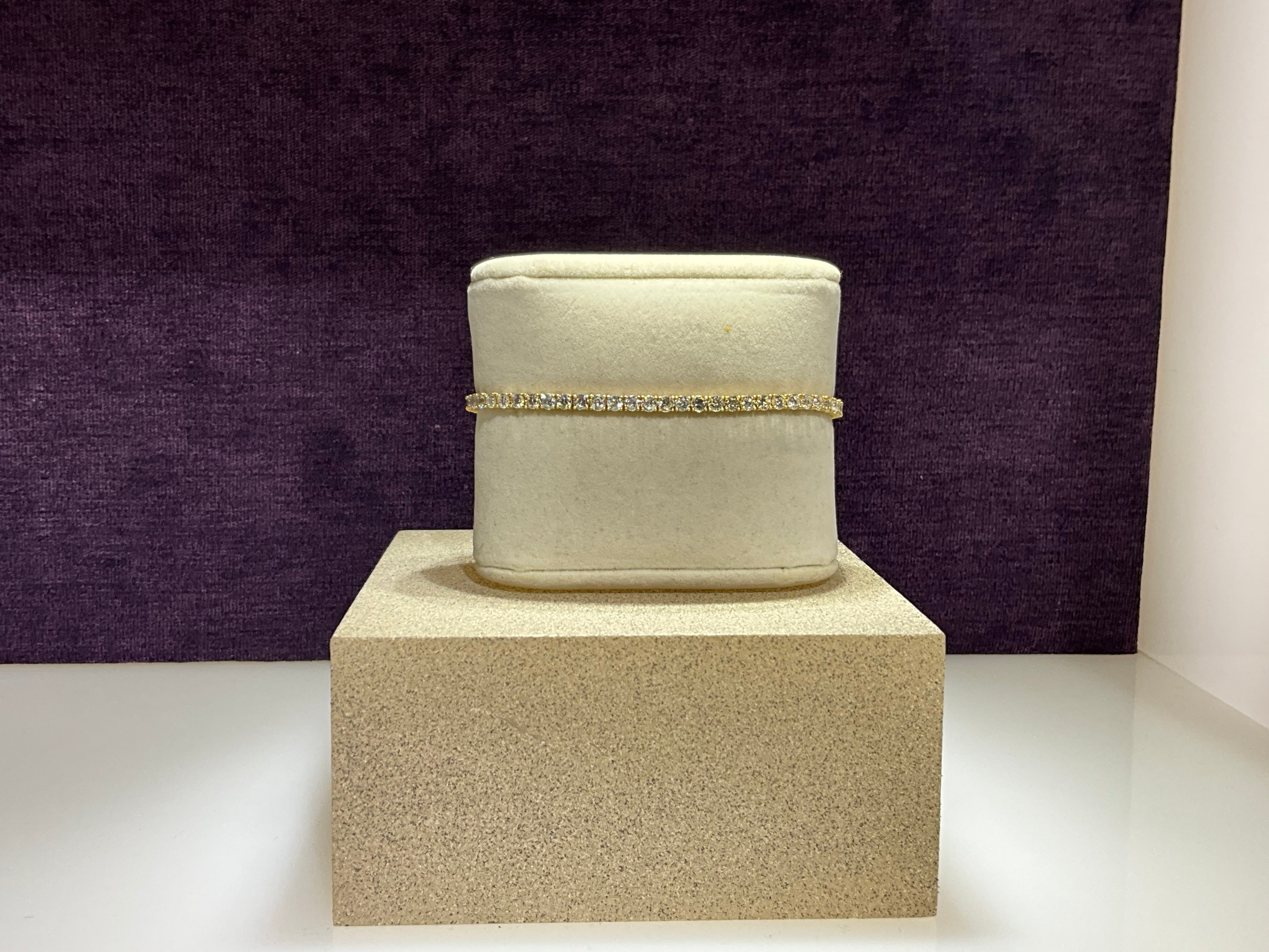14k YG Tennis Bracelet 5.20ctw